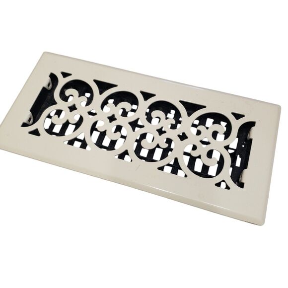 Decorative Floor Heat / Air Register, Ivory, Approx. 6 x 11 - Picture 1 of 10